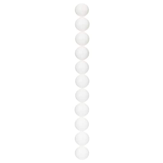 12 Pack: White Stone Round Beads, 12mm by Bead Landing™